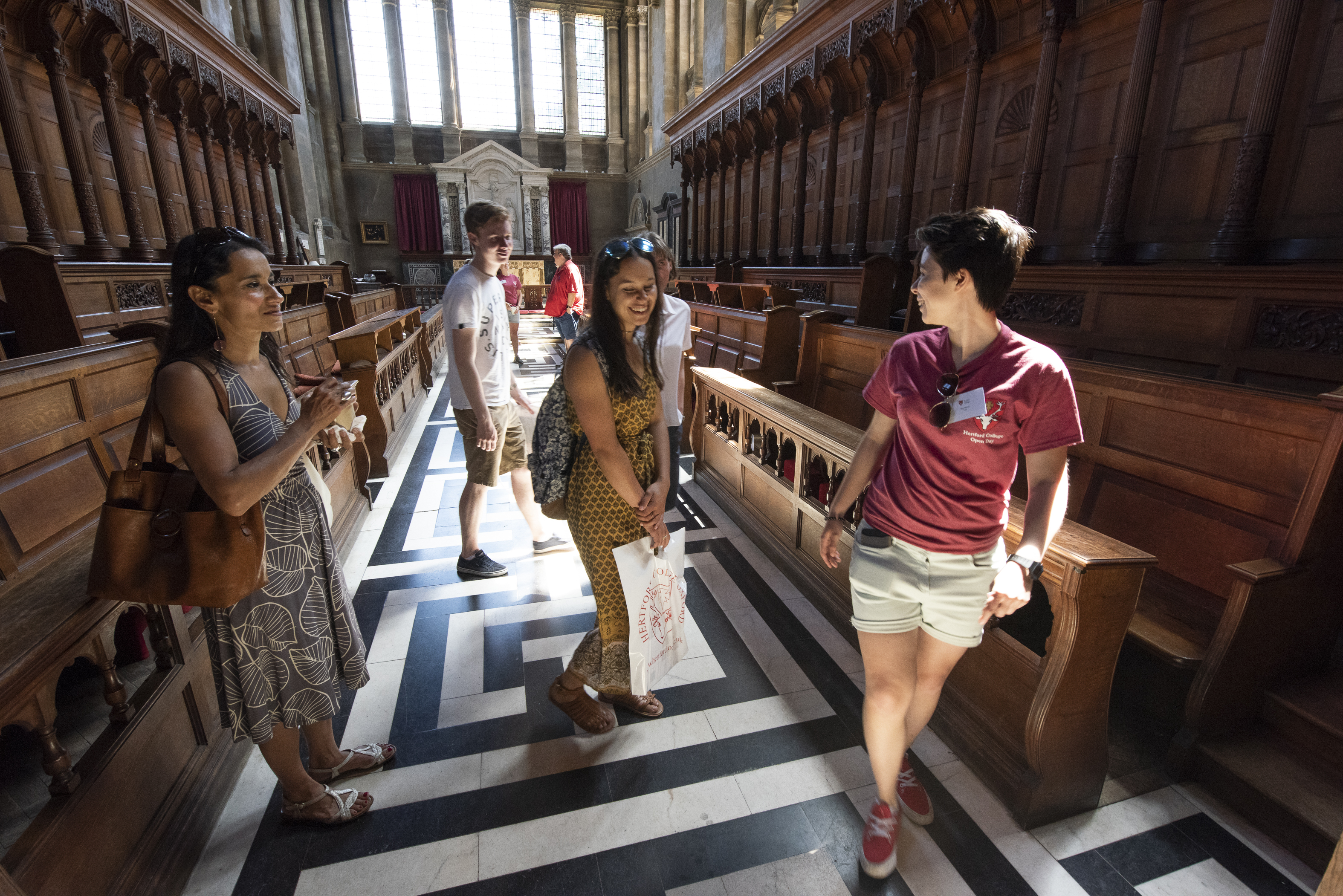 Tour group in chapel